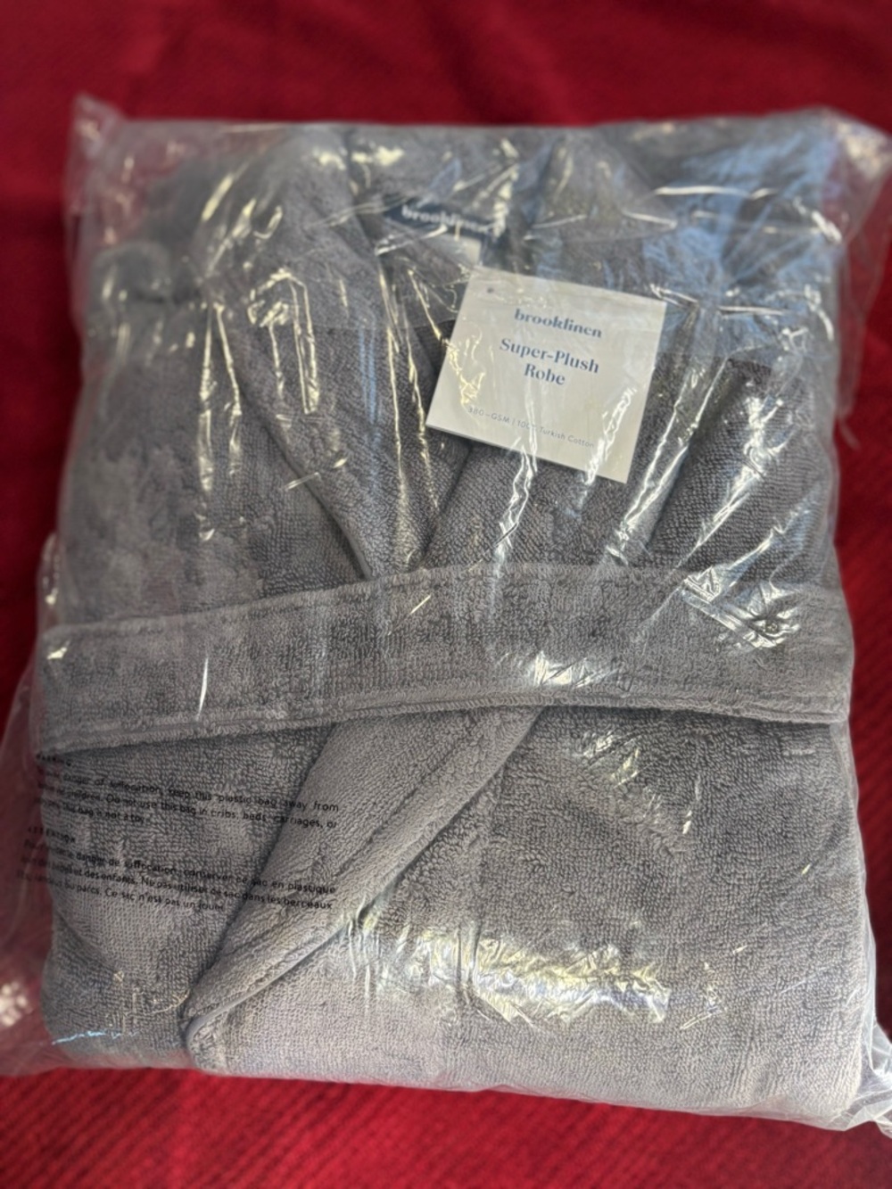 Brooklinen Super-Plush Robe - Gray - Picture 5 of 6
